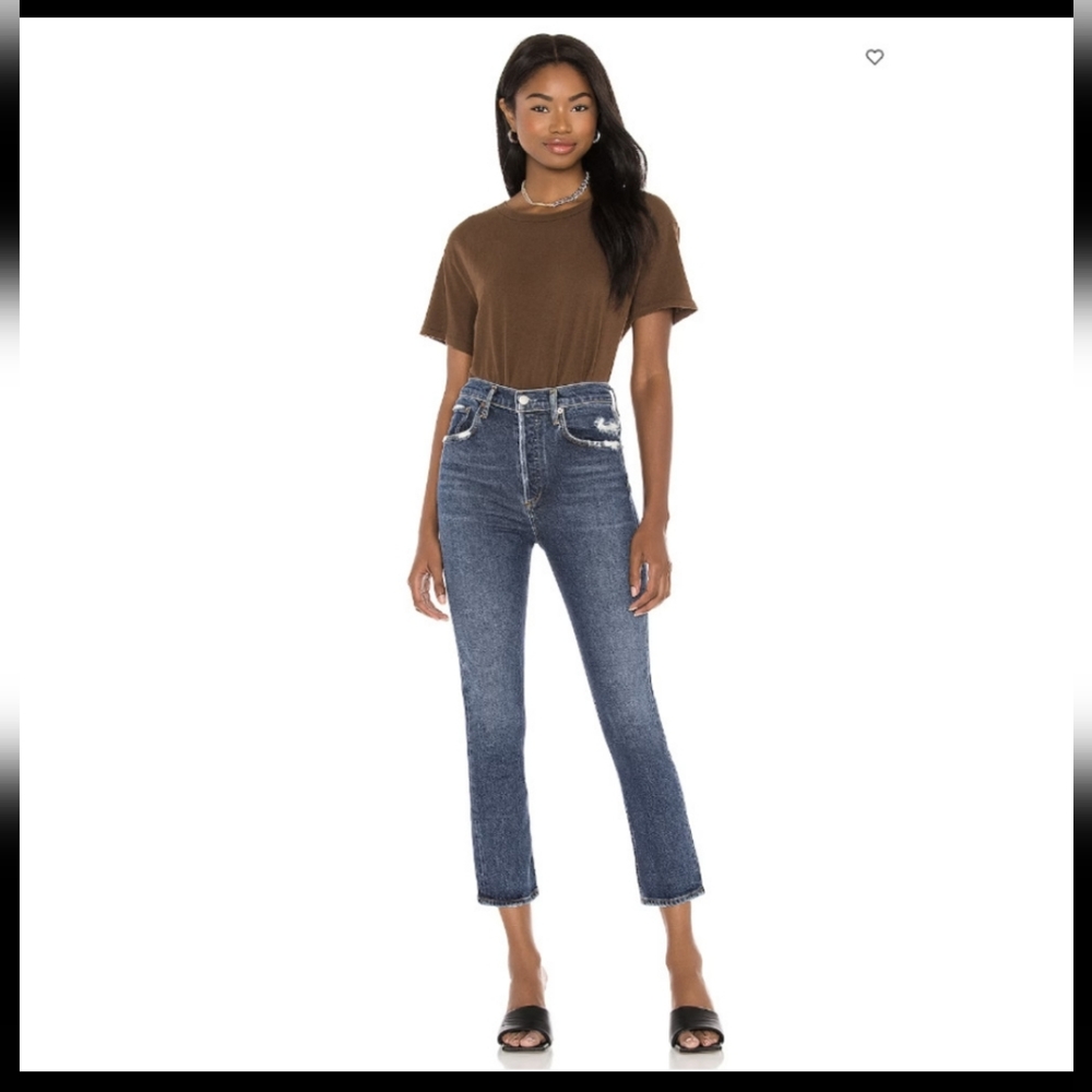 AGOLDE 25 Riley High Rise Straight Crop Jeans